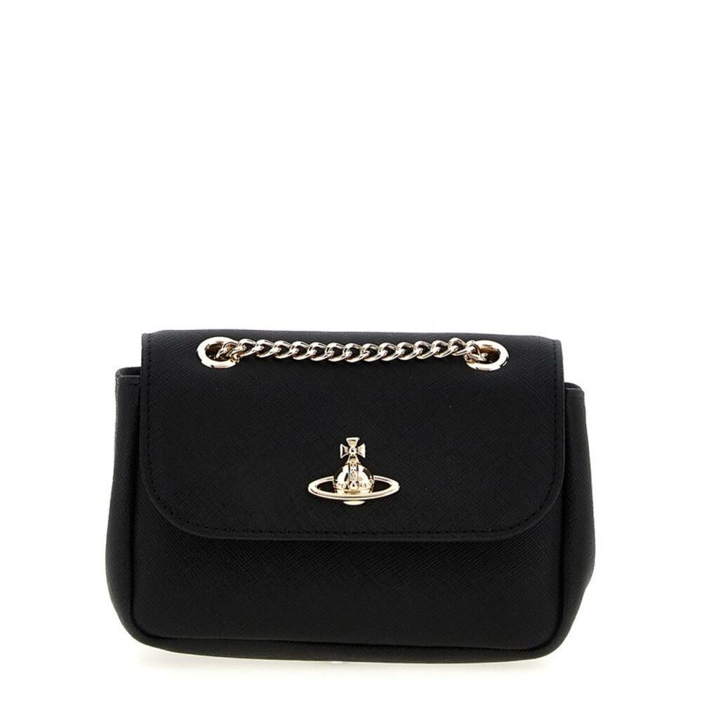 Vivienne Westwood Black Cowhide Shoulder Women's Bag